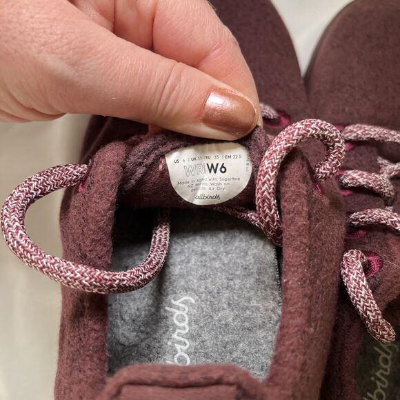 Allbirds Women's Merino Wool Runners Shoes Sneakers Red Maroon Size 6 - Picture 11 of 12